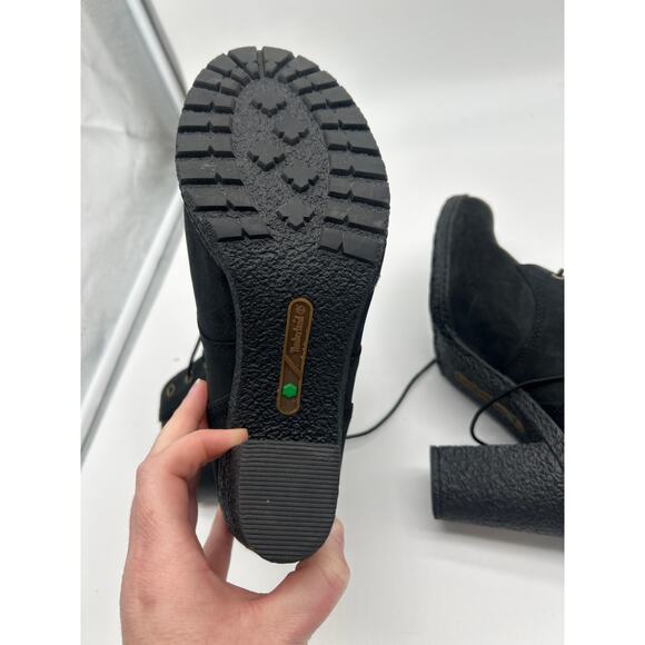 Timberland Women's Glancy Black Mid Lace-Up Heel Boots Size 8.5 OrthoLite Chunky - Picture 9 of 11